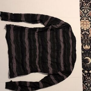 Disturbia Black and Purple Striped Top